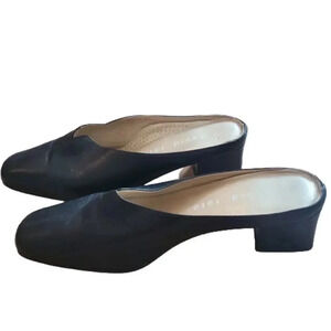 David Tate Black Leather Mule Pumps | Comfort Fit | Size 4.5 | NWOT